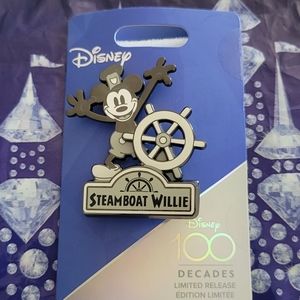Disney Mickey Mouse 100 Decades Pin Steamboat Willie